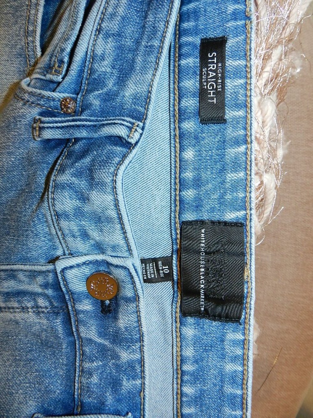 White House Black Market High Rise Straight Sculpt Jeans Size 10 - Picture 3 of 6